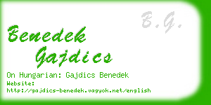 benedek gajdics business card